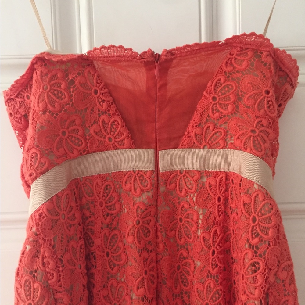 Anthropologie McGinn Coral & Sand dress, size 4 - Picture 6 of 7